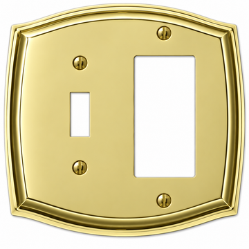 Sonoma Polished Brass Steel - 1 Toggle / 1 Rocker Wallplate