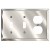 Century Polished Nickel Steel - 2 Toggle / 1 Duplex Wallplate