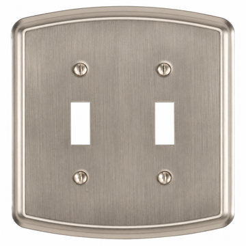 Irvine Brushed Nickel Steel - 2 Toggle Wallplate