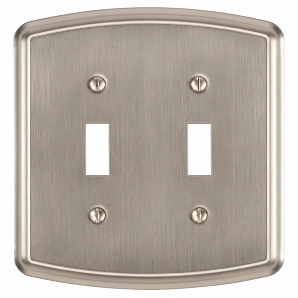 Irvine Brushed Nickel Steel - 2 Toggle Wallplate