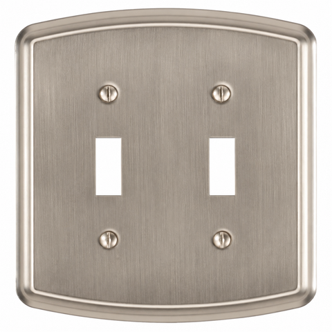 Irvine Brushed Nickel Steel - 2 Toggle Wallplate