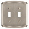 Irvine Brushed Nickel Steel - 2 Toggle Wallplate