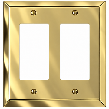 Century Polished Brass Steel - 2 Rocker Wallplate