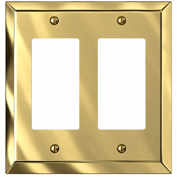 Century Polished Brass Steel - 2 Rocker Wallplate