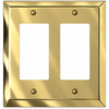Century Polished Brass Steel - 2 Rocker Wallplate