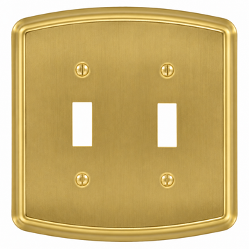 Irvine Brushed Gold Steel - 2 Toggle Wallplate