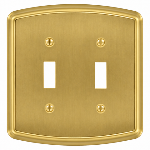 Irvine Brushed Gold Steel - 2 Toggle Wallplate