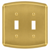 Irvine Brushed Gold Steel - 2 Toggle Wallplate