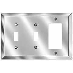 Century Polished Chrome Steel - 2 Toggle / 1 Rocker Wallplate
