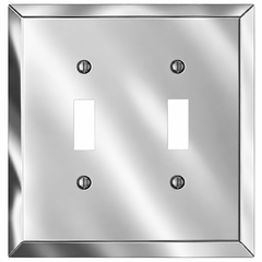 Century Polished Chrome Steel - 2 Toggle Wallplate