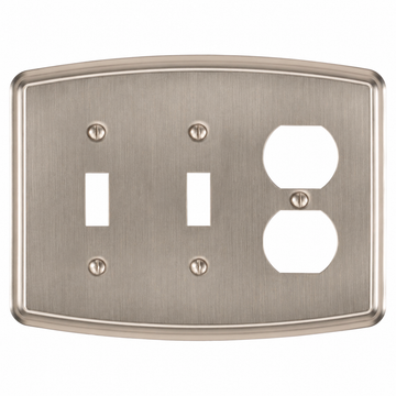 Irvine Brushed Nickel Steel - 2 Toggle/1 Duplex Wallplate