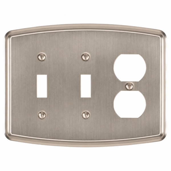 Irvine Brushed Nickel Steel - 2 Toggle/1 Duplex Wallplate