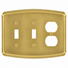 Irvine Brushed Gold Steel - 2 Toggle/1 Duplex Wallplate