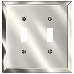 Century Polished Nickel Steel - 2 Toggle Wallplate