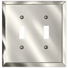 Century Polished Nickel Steel - 2 Toggle Wallplate