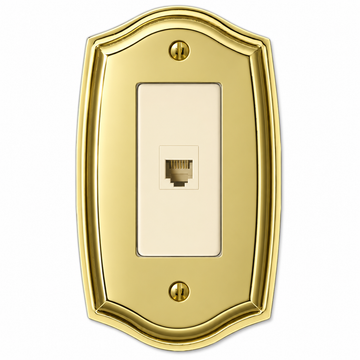Sonoma Polished Brass Steel - 1 Phone Jack Wallplate