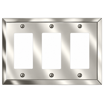 Century Polished Nickel Steel - 3 Rocker  Wallplate