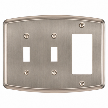 Irvine Brushed Nickel Steel - 2 Toggle/1 Rocker Wallplate