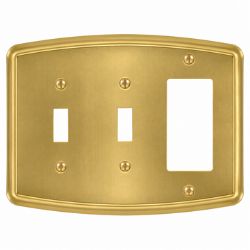 Irvine Brushed Gold Steel - 2 Toggle/1 Rocker Wallplate