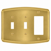 Irvine Brushed Gold Steel - 2 Toggle/1 Rocker Wallplate