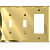 Century Polished Brass Steel - 2 Toggle / 1 Rocker Wallplate