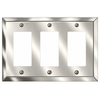 Century Polished Nickel Steel - 3 Rocker  Wallplate