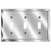 Century Polished Chrome Steel - 3 Toggle Wallplate
