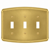 Irvine Brushed Gold Steel - 3 Toggle Wallplate