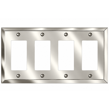 Century Polished Nickel Steel - 4 Rocker  Wallplate
