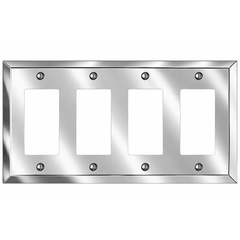 Century Polished Chrome Steel - 4 Rocker Wallplate