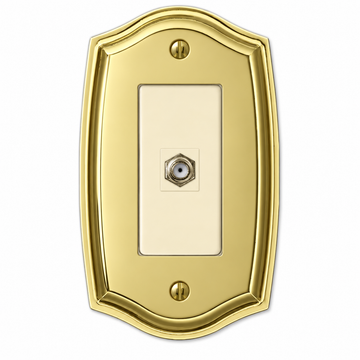 Sonoma Polished Brass Steel - 1 Cable Jack Wallplate