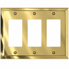 Century Polished Brass Steel - 3 Rocker Wallplate