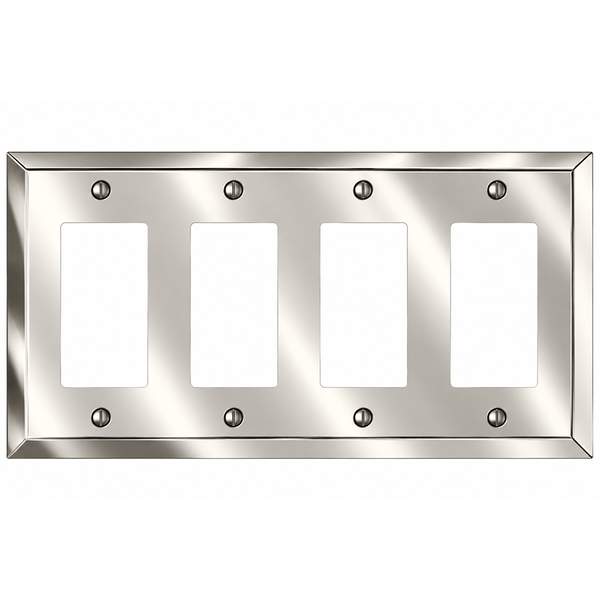 Century Polished Nickel Steel - 4 Rocker  Wallplate