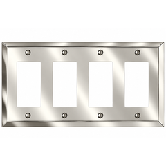 Century Polished Nickel Steel - 4 Rocker  Wallplate