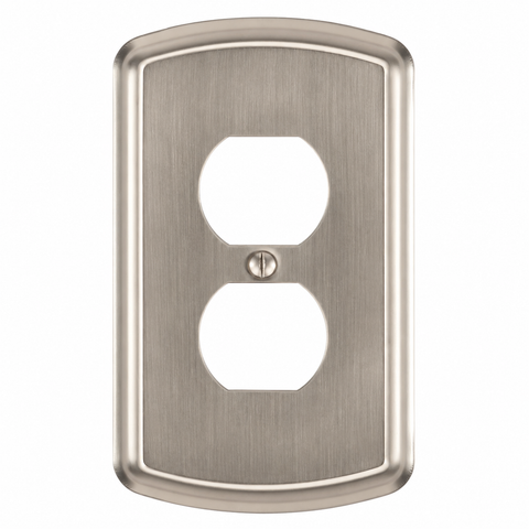 Irvine Brushed Nickel Steel - 1 Duplex Wallplate