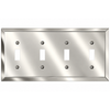 Century Polished Nickel Steel - 4 Toggle Wallplate