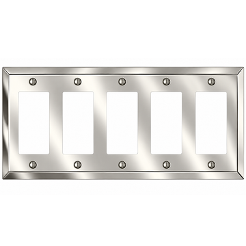 Century Polished Nickel Steel - 5 Rocker  Wallplate