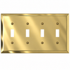 Century Polished Brass Steel - 4 Toggle Wallplate