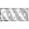 Century Polished Chrome Steel - 5 Toggle Wallplate