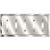 Century Polished Nickel Steel - 5 Toggle Wallplate
