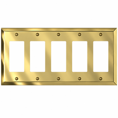 Century Polished Brass Steel - 5 Rocker Wallplate