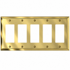 Century Polished Brass Steel - 5 Rocker Wallplate