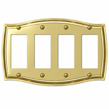 Sonoma Polished Brass Steel - 4 Rocker Wallplate