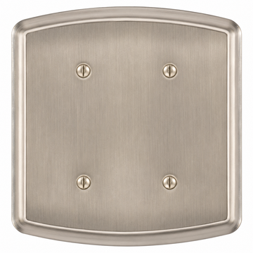 Irvine Brushed Nickel Steel - 2 Blank Wallplate