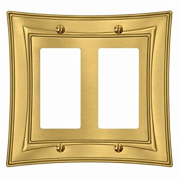 Modern Biba Satin Gold Cast - 2 Rocker Wallplate
