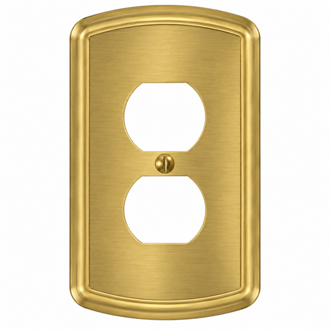 Irvine Brushed Gold Steel - 1 Duplex Wallplate