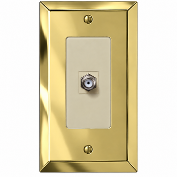 Century Polished Brass Steel - 1 Cable Jack Wallplate