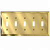 Century Polished Brass Steel - 5 Toggle Wallplate
