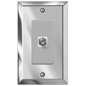 Century Polished Chrome Steel - 1 Cable Jack Wallplate