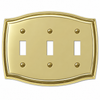 Sonoma Polished Brass Steel - 3 Toggle Wallplate